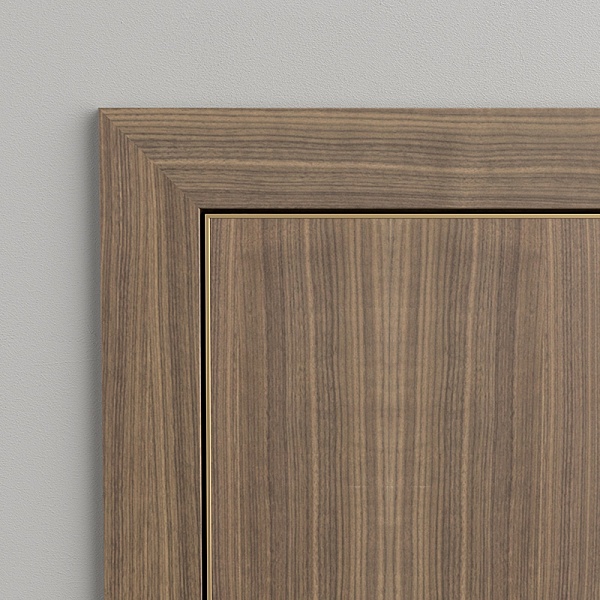 Плоский компланарный наличник, дверное полотно с алюминиевой кромкой