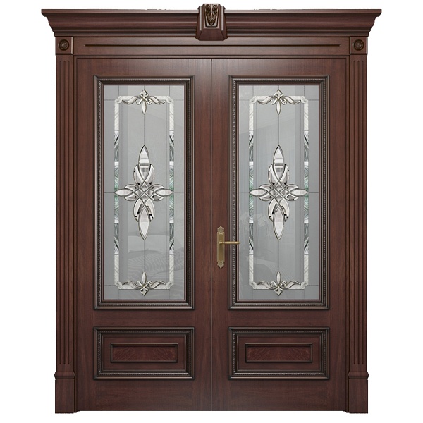 Двупольный дверной блок 106 (отделка шпон)