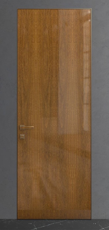 Межкомнатная дверь из серии Глянец модель ГЛ18 Дуб-шоколад, глянец, Орех декоративный, глянец, Американский орех, глянец, Бубинго, глянец, Дуб европейский, глянец, Сукупира, глянец, Шахматное дерево, глянец