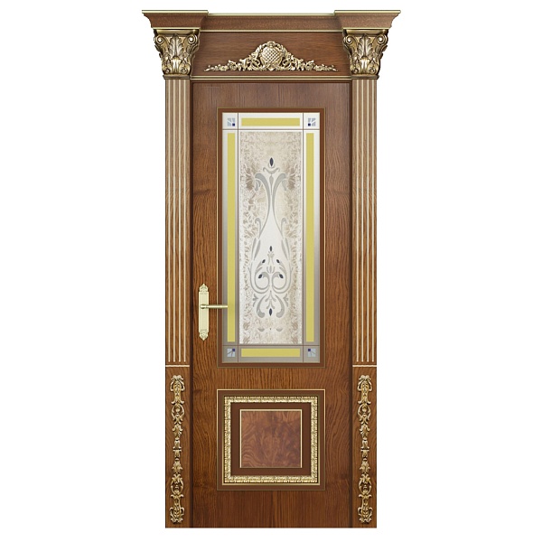 Дверной блок 005-В (отделка шпон, патина)